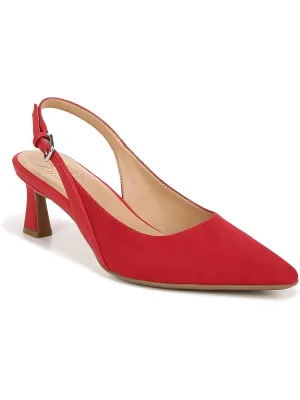 Tansy Womens Faux Suede Slip On Slingback Heels