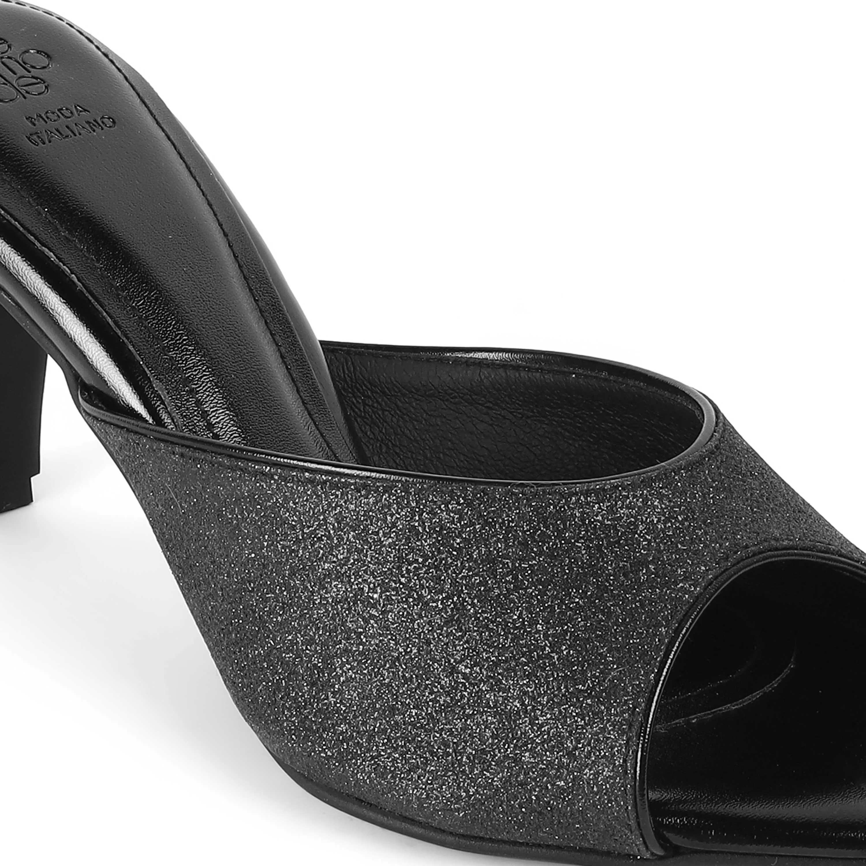 Tresmode Pari Black Women's Dress Heel Sandals