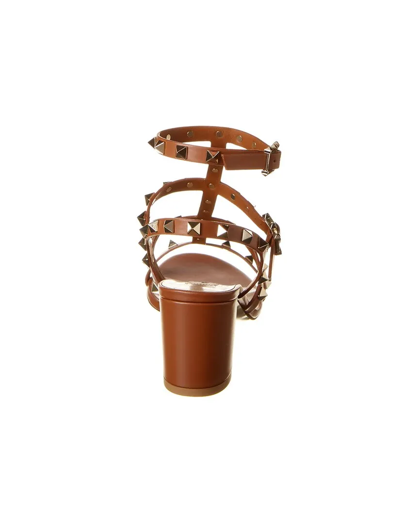 Valentino Rockstud Caged 60 Leather Ankle Strap Sandal