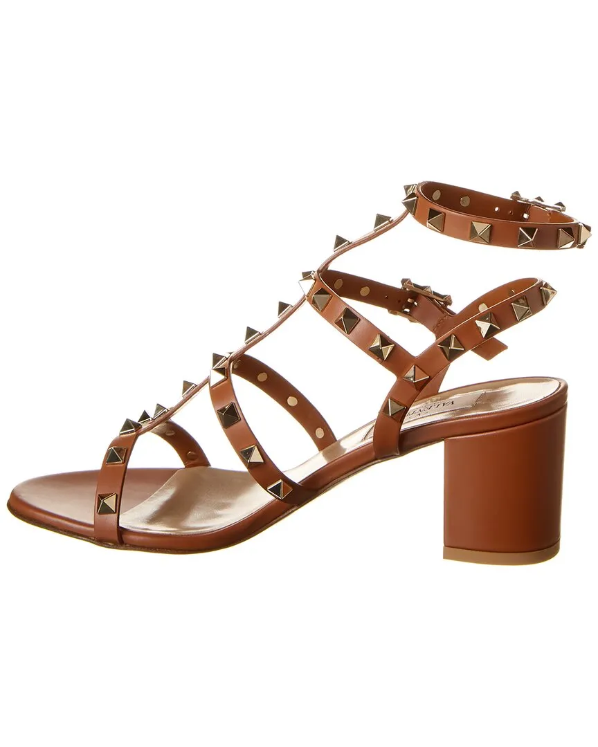 Valentino Rockstud Caged 60 Leather Ankle Strap Sandal
