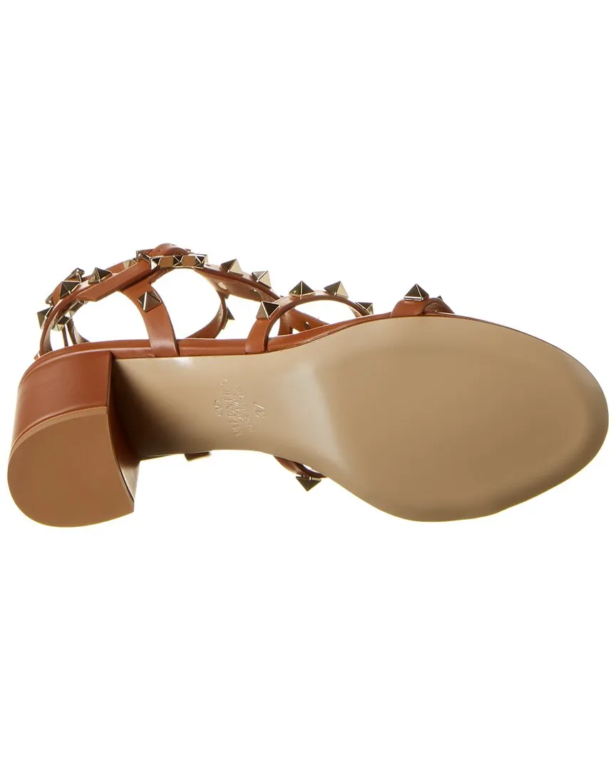 Valentino Rockstud Caged 60 Leather Ankle Strap Sandal