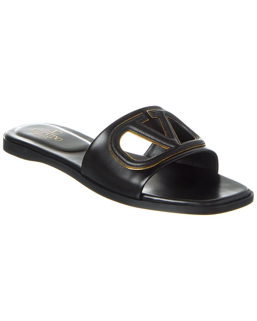 Valentino VLogo Cutout Leather Sandals