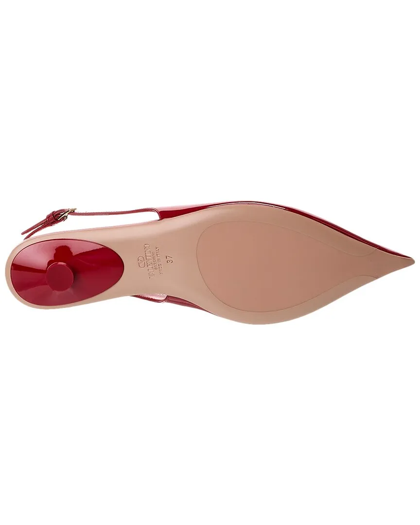 Valentino VLogo Patent Slingback Flat