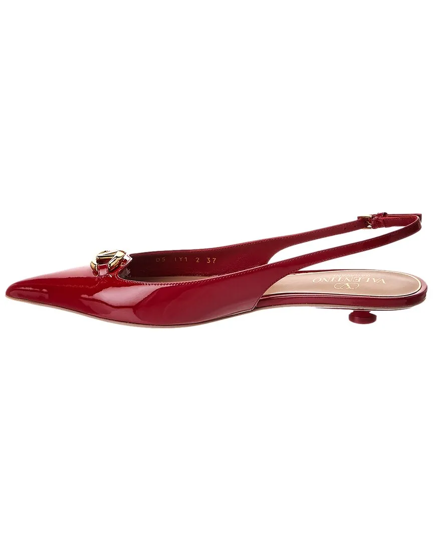 Valentino VLogo Patent Slingback Flat