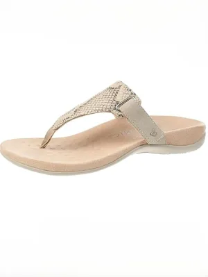 Vionic Size 12 Cream & Taupe Snakeskin Print Sandals