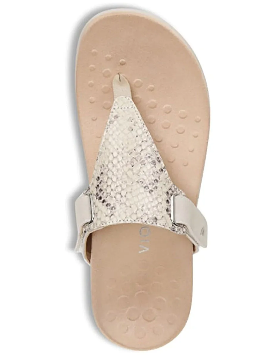 Vionic Size 12 Cream & Taupe Snakeskin Print Sandals