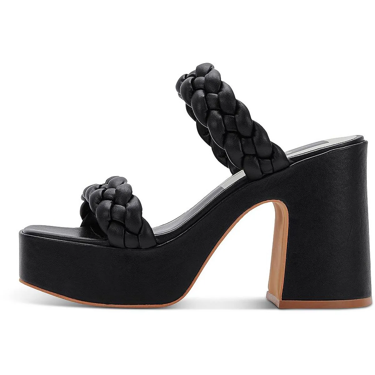 Wiley Womens Faux Leather Slip-On Platform Sandals