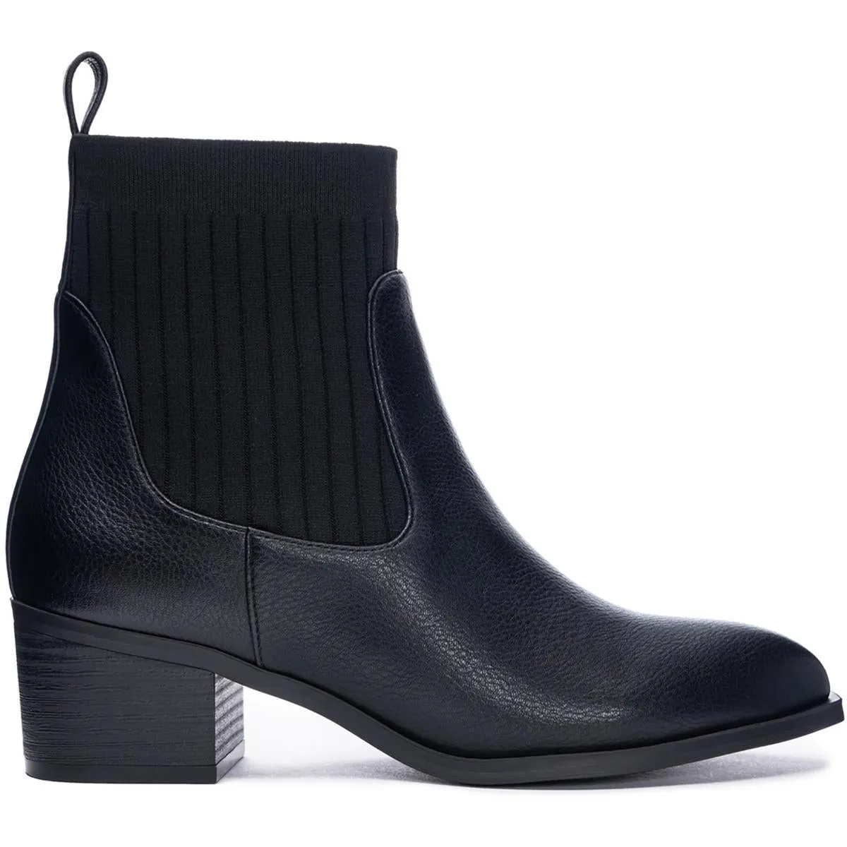 Womens Block Heel Slip On Booties