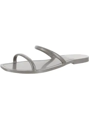 Womens Metallic Slip On Jelly Sandals