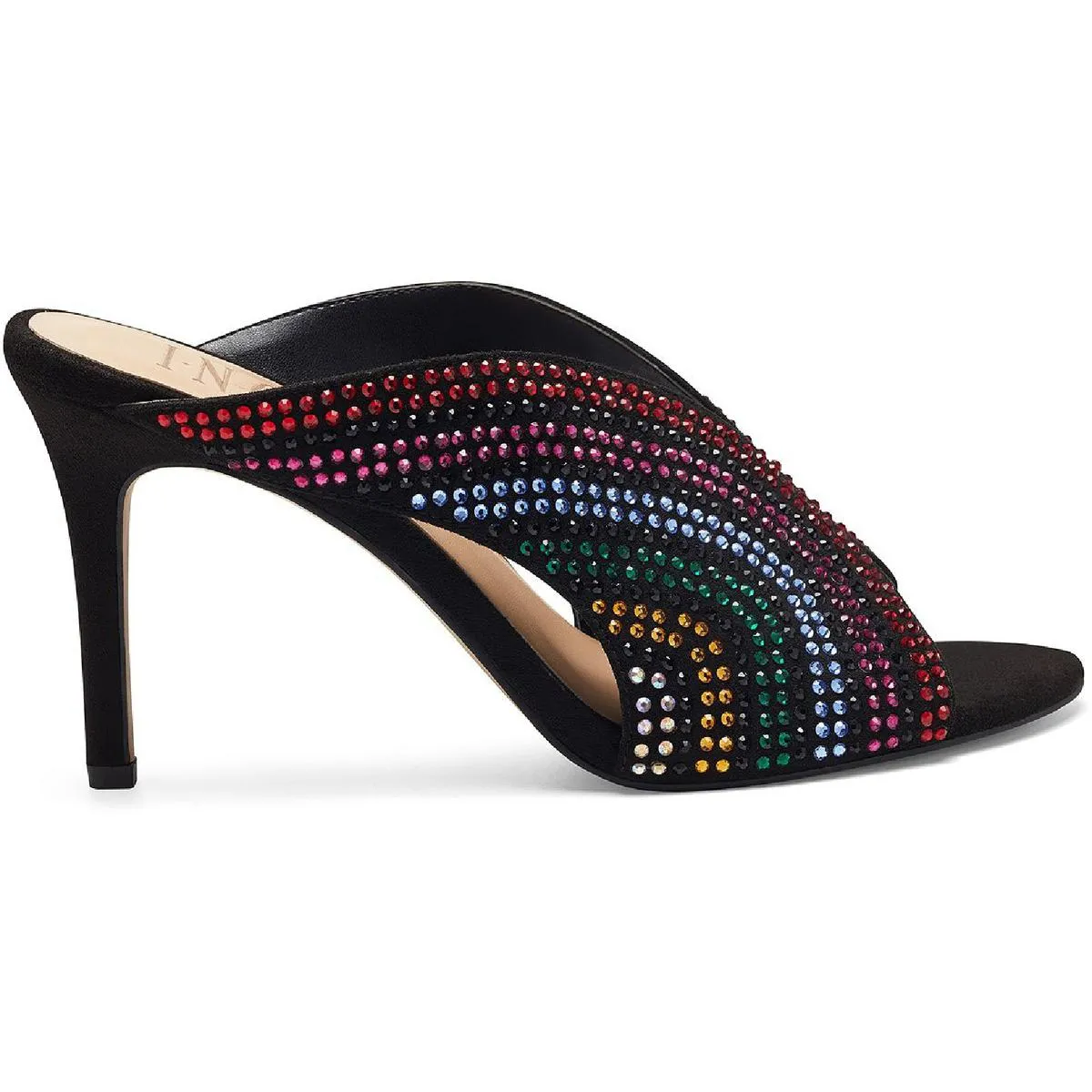 Womens Microsuede Slides Heels