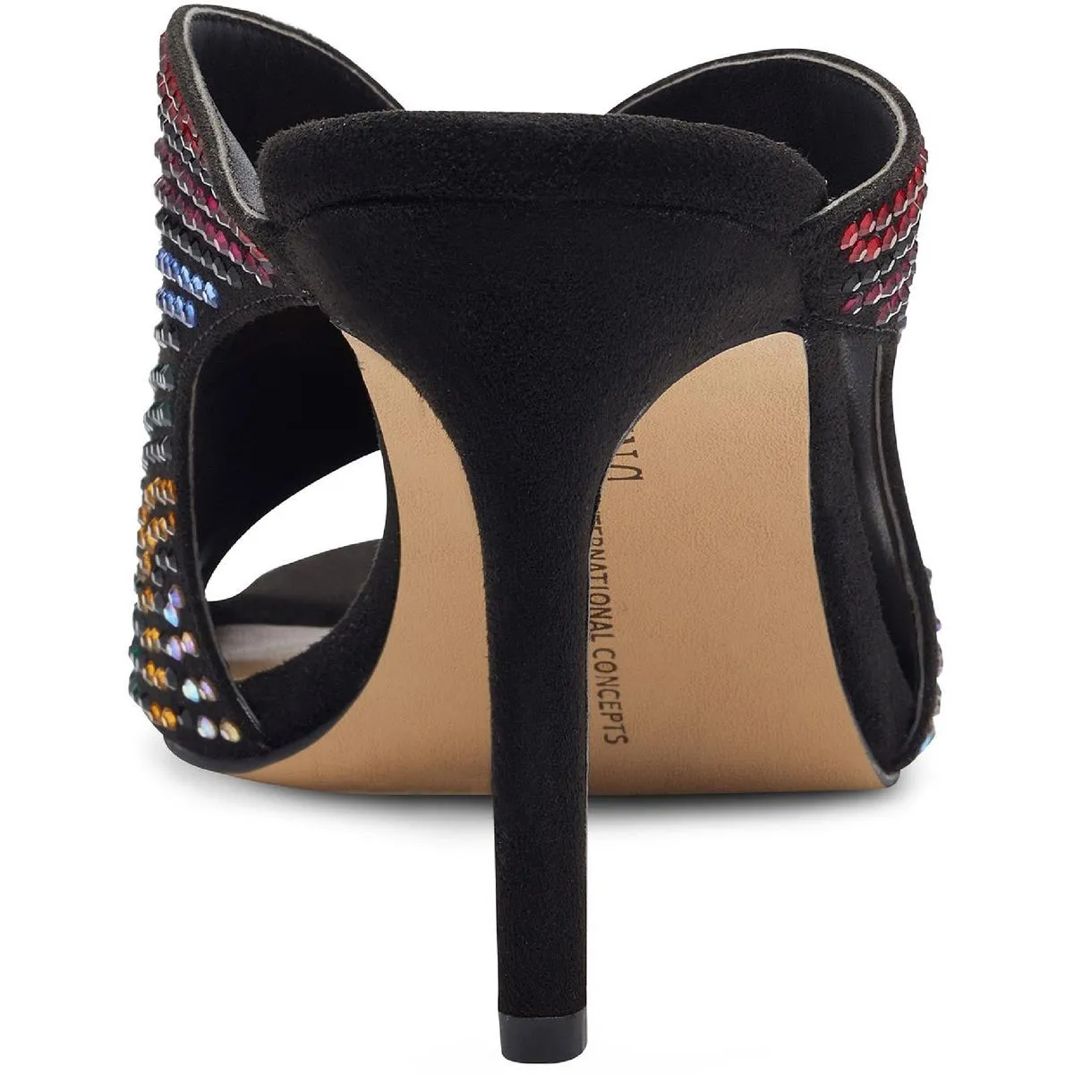 Womens Microsuede Slides Heels