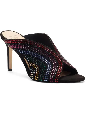 Womens Microsuede Slides Heels