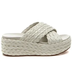 Women's Quiver Wedge Sandal In Bone Raffia