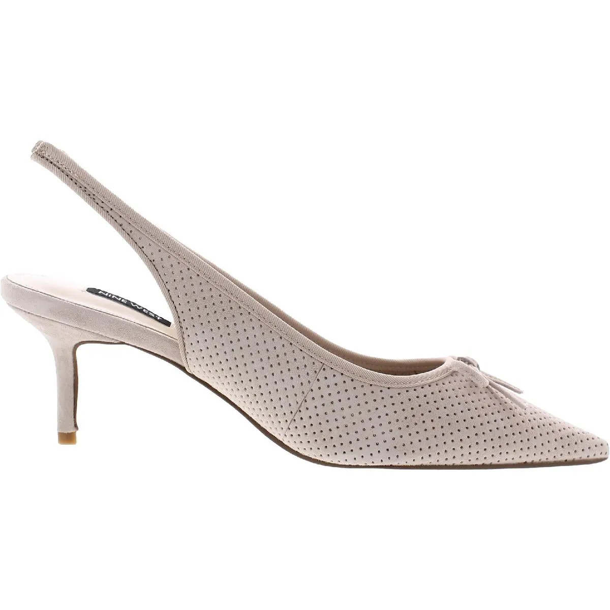 Womens Suede Slip-On Slingback Heels