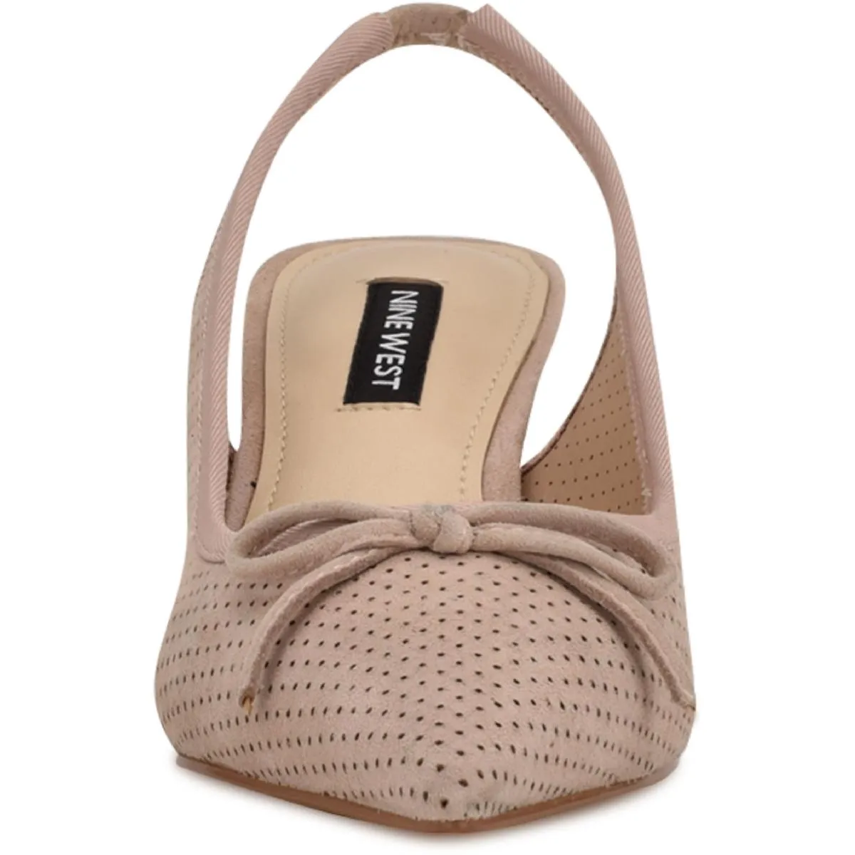 Womens Suede Slip-On Slingback Heels
