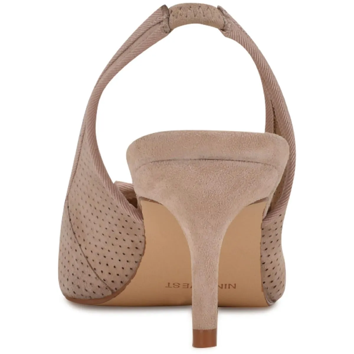 Womens Suede Slip-On Slingback Heels