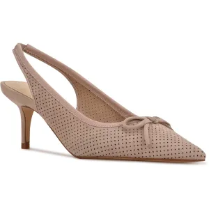 Womens Suede Slip-On Slingback Heels