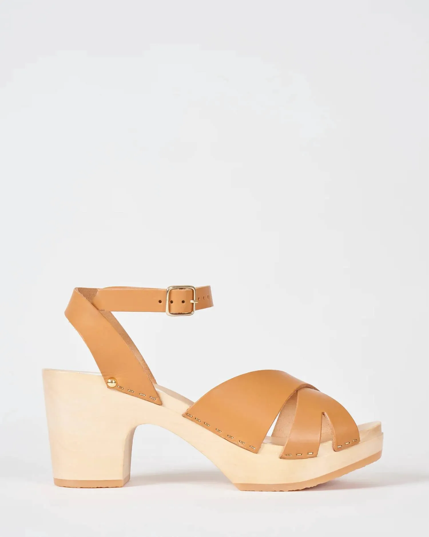 Women's Ybiza Clog In Camel Leather
