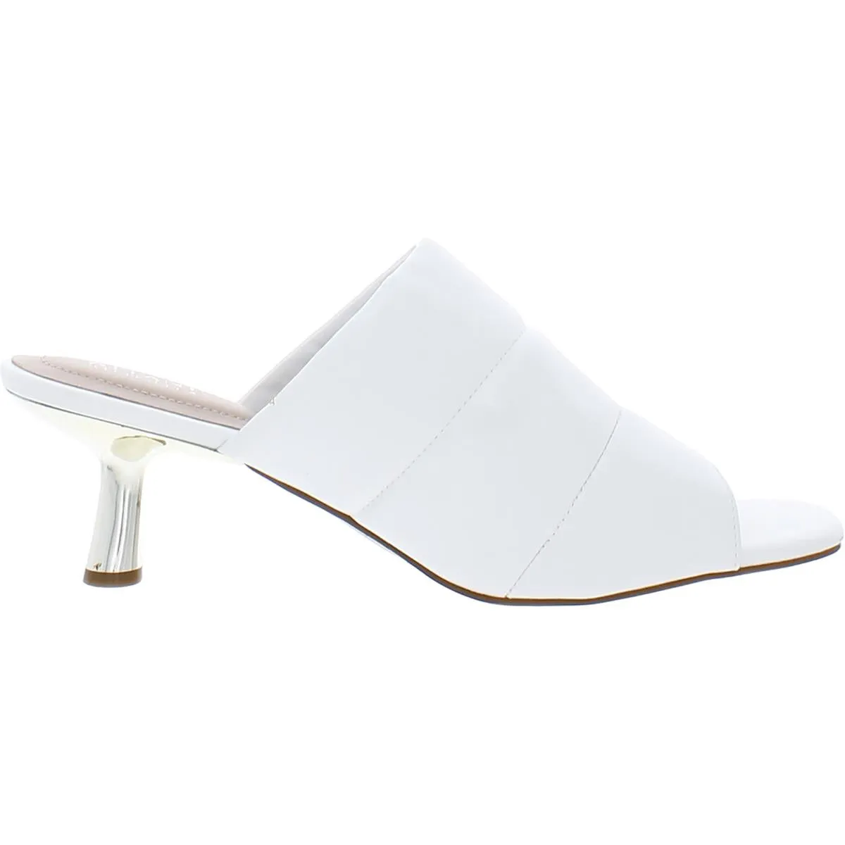 Yennie Womens Faux Leather Slip On Heels