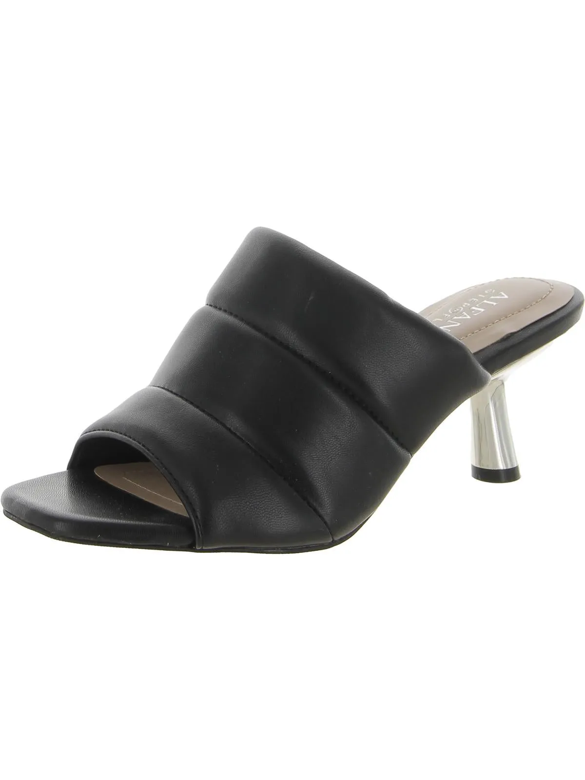 Yennie Womens Faux Leather Slip On Heels